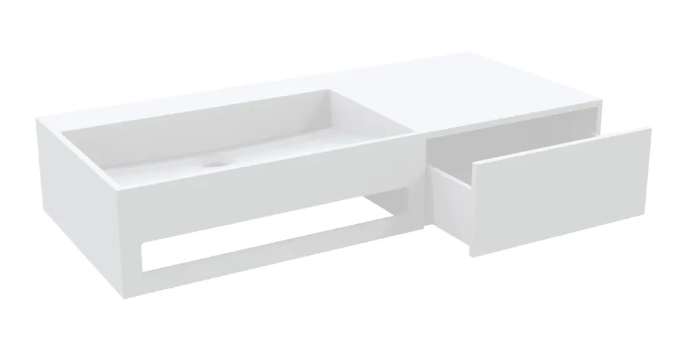 Best-design "spring" wastafel + lade "just-solid" 90x40x17cm Gereduceerde Prijs