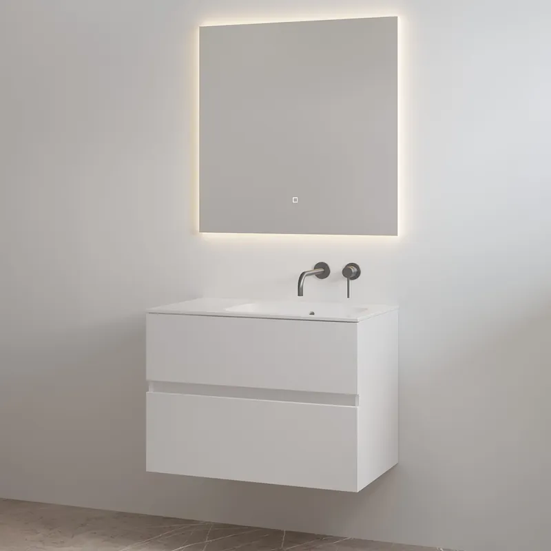 Bestseller Best-design badkamermeubelset "splash-80" glans-wit onderkast + wastafel zonder kraangat 80cm