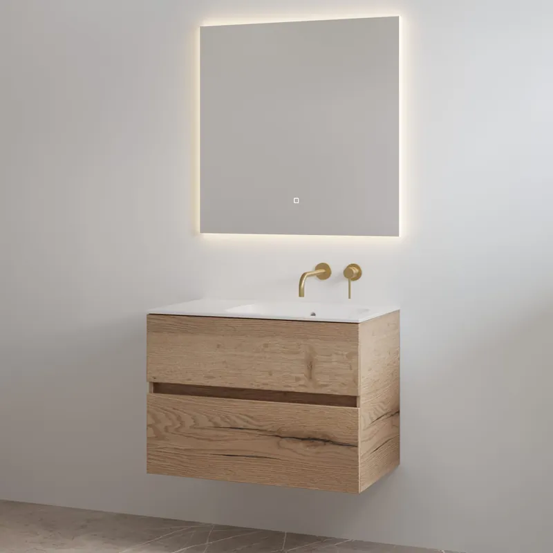 Best-design badkamermeubelset "splash-80" halifax onderkast + wastafel zonder kraangat 80cm Nieuw