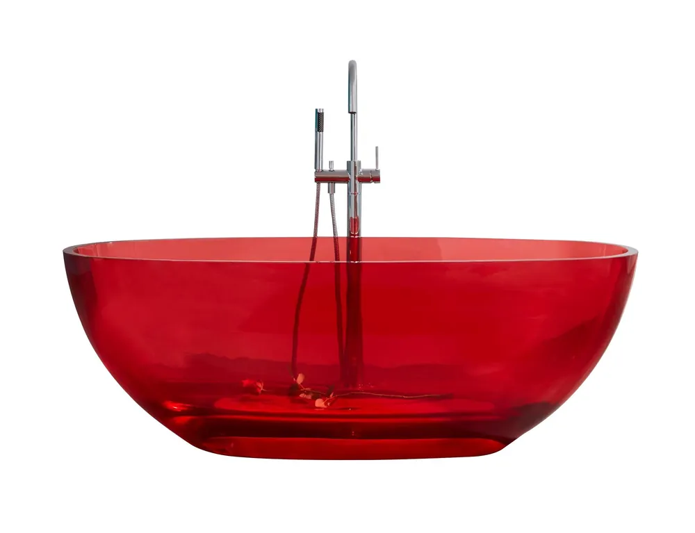 Best-design color "transpa-red" vrijstaand bad 170x78x56cm Nu Kopen