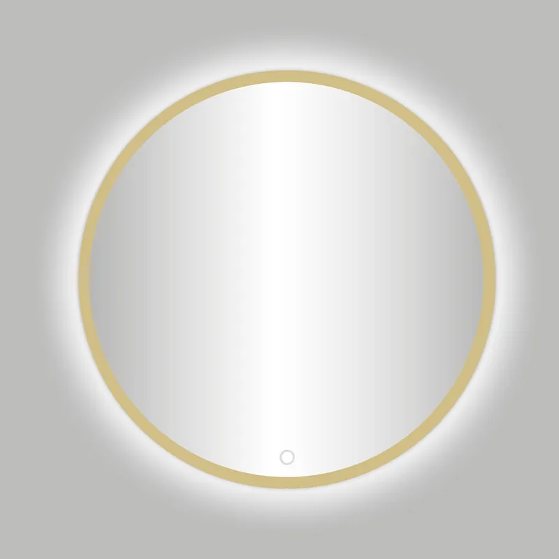 Seizoensaanbieding Best-design nancy "rivoli" ronde spiegel incl. led verlichting diameter 120cm mat-goud