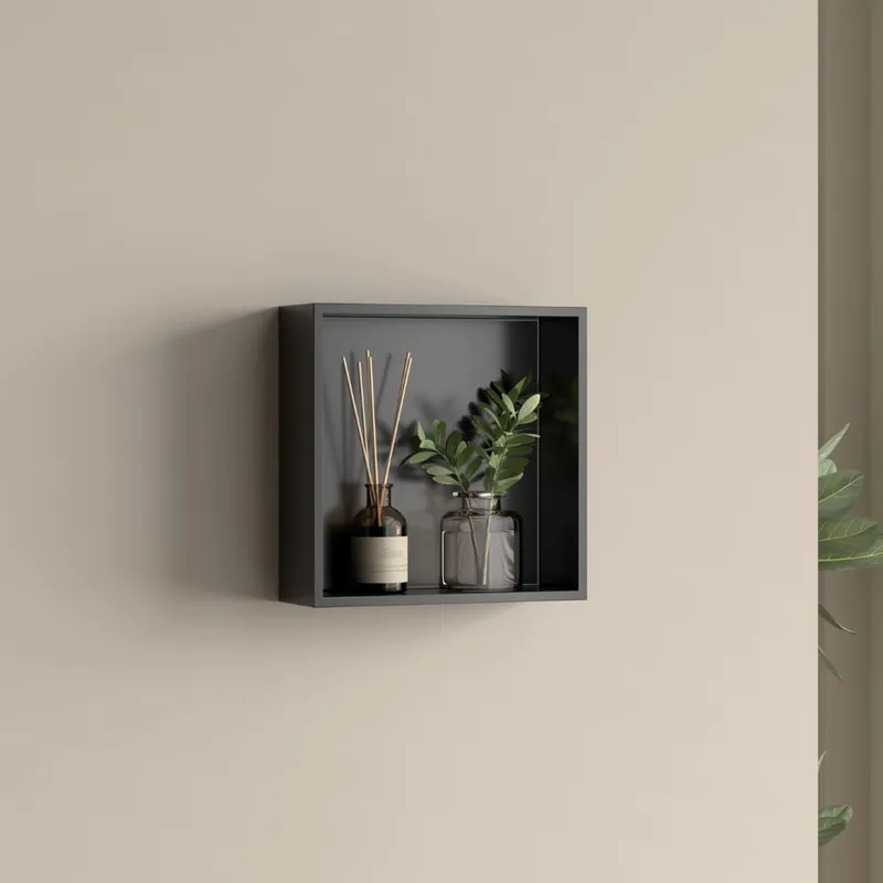 Direct Beschikbaar Best-design nero "logy" opbouwnis 30x30x8cm mat-zwart