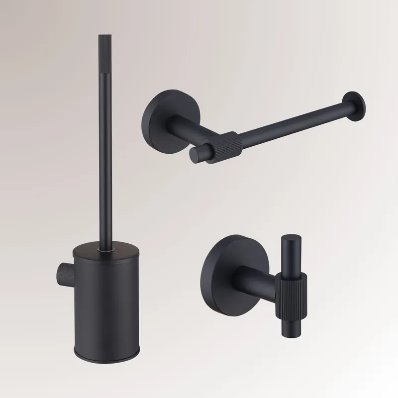 Best-design one-pack "high-end nero" toilet accessoires set mat-zwart Lage Kosten