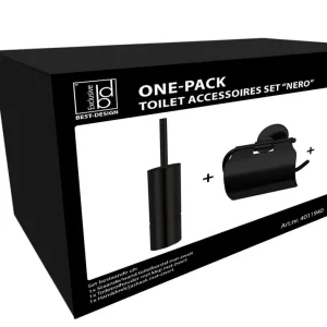 Laatste Kans Best-design one-pack toilet accessoires set "nero"