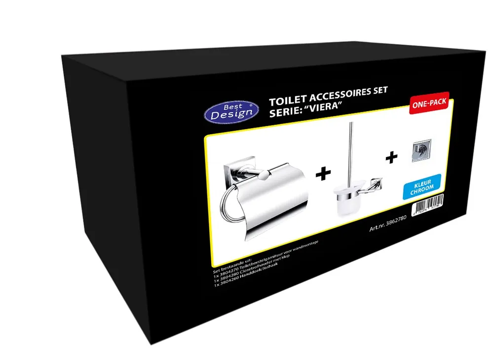 Voordeelprijs Best-design one-pack toilet accessoires set "viera"