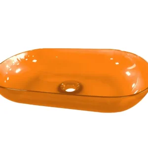 Best-design opbouw-waskom color "transpa-orange" 54 x 34 x 12 cm Tijdelijk Beschikbaar