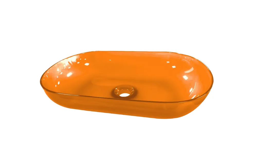 Best-design opbouw-waskom color "transpa-orange" 54 x 34 x 12 cm Tijdelijk Beschikbaar
