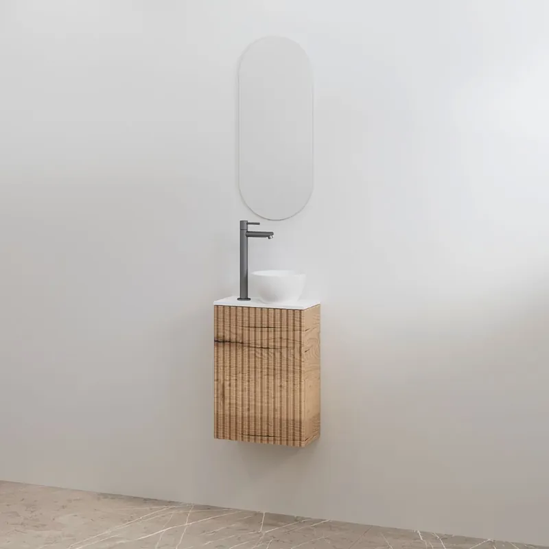 Best-design toiletmeubelset "mali" halifax onderkast + mat-wit meubelblad Fabrieksprijs