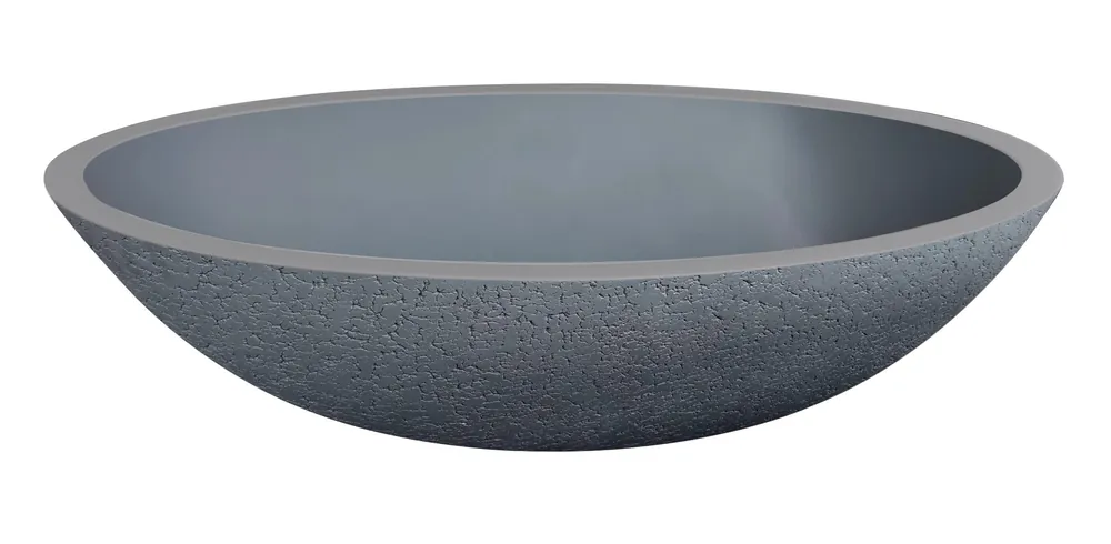 Best-design waskom "craquel?-stone" lava-grijs ovaal "just-solid" 52 cm Bestseller