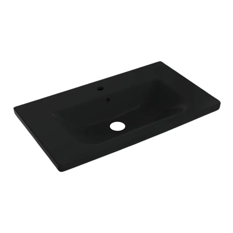Best-design wastafel 80 cm tbv meubel "quick-black" met kraangat Snelle Levering