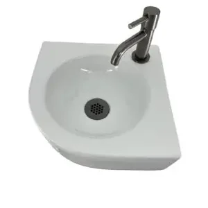 Actieprijs Fonteinset lotte keramiek met gun metal kraan en sifon