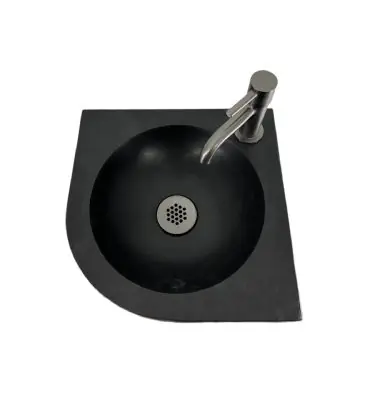 Fonteinset viktor hardsteen met gun metal kraan en sifon Merkproduct