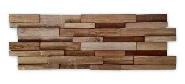 Exclusieve Aanbieding Houten wandstrip teak 3D 20x60x1,7cm