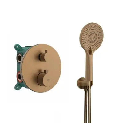 Inbouw 2-weg thermostaat met handdouche koper 20cm Laatste Kans