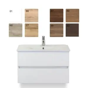 Voordeelprijs Lorencio Badmeubelset 80cm met keramische wastafel enjoy