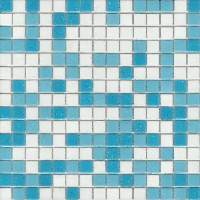 Populair Mozaiek glas lichtblauw mix zwembad 2,0x2,0x0,4 (30x30cm)