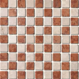 Mozaiek mos 31mm rosso botticino 3,1x3,1 cm (30,5x30,5cm) Dagaanbieding