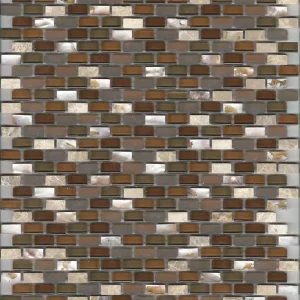 Mozaiek mos miniperla brown 30x30cm (sample) Koopje