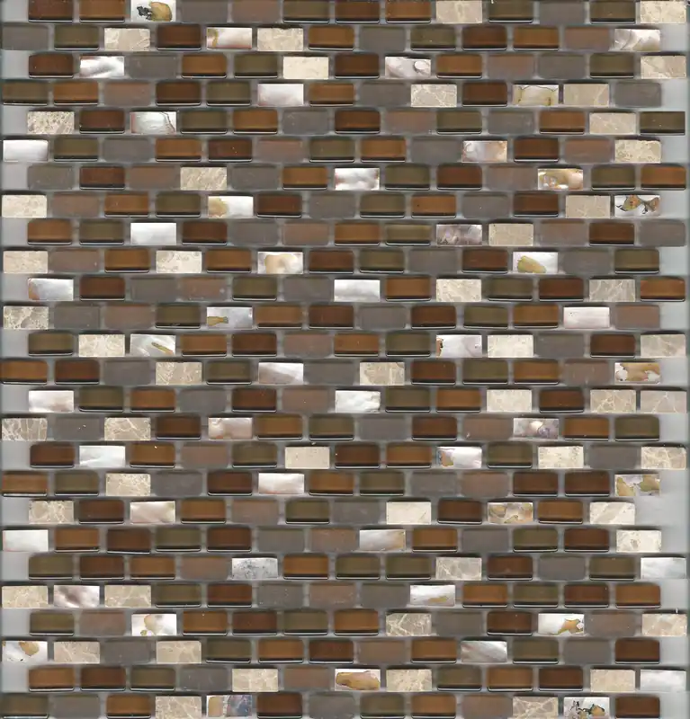 Mozaiek mos miniperla brown 30x30cm (sample) Koopje