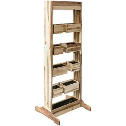 Direct Verzonden Plantenbak verticale tuinbalkon nature 50x58xh162 acacia fsc