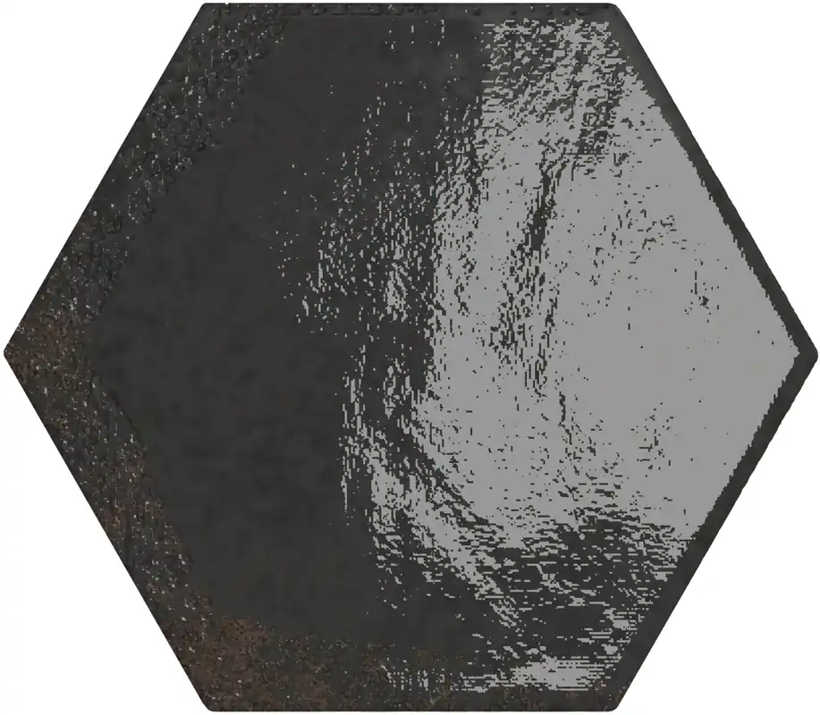 Rechtstreeks Van De Fabrikant Tegels handvorm carmen hexagon black 13x15 cm