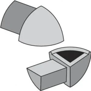Direct Verzonden Tegelstrip eac080.94 geborsteld zilver hoekjes (4 stuks) voor eaq 8mm