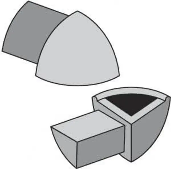 Direct Verzonden Tegelstrip eac080.94 geborsteld zilver hoekjes (4 stuks) voor eaq 8mm