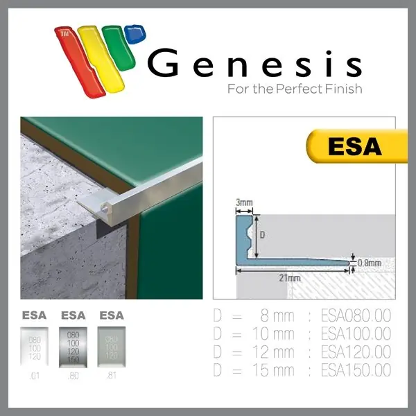 Tegelstrip esa107.80 aluminium recht - mill 2,7m x 10mm Laatste Kans