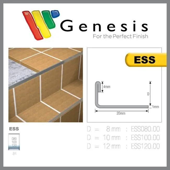 Hoge Kwaliteit Tegelstrip ess127.84 rvs recht - 2,7m x 12mm