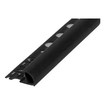 Uitverkoop Tegelstrip etr808.16 kunststof rond - zwart 2,5m x 8mm