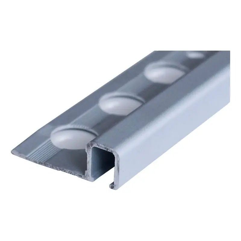Tegelstrip tdp100.94 aluminium vierkant - geborsteld zilver 2,5m x 10mm Beperkt Aanbod