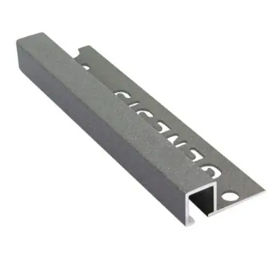Laatste Versie Tegelstrip tdp127.435 aluminium vierkant - dark granite/donker grijs 2,7m x 12 mm