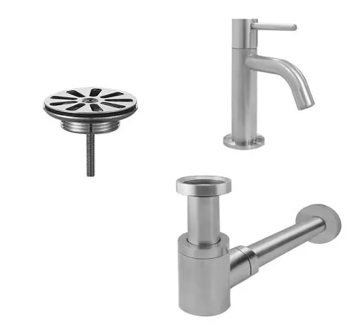 Must-Have Toiletkraan met sifonset in geborsteld aluminium