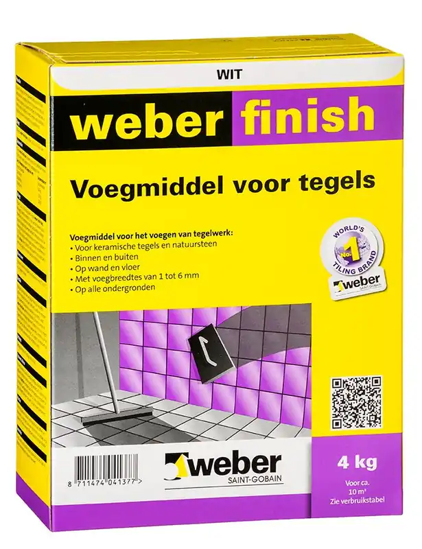 Hoge Kwaliteit Voegmiddel weber finish wit 4 kg