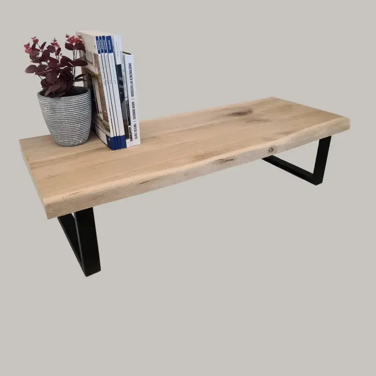 Massief eiken wandplank met boomstamkant 40 mm Express Levering