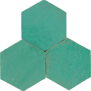Express Levering Zellige Vert Turquoise Hexagone