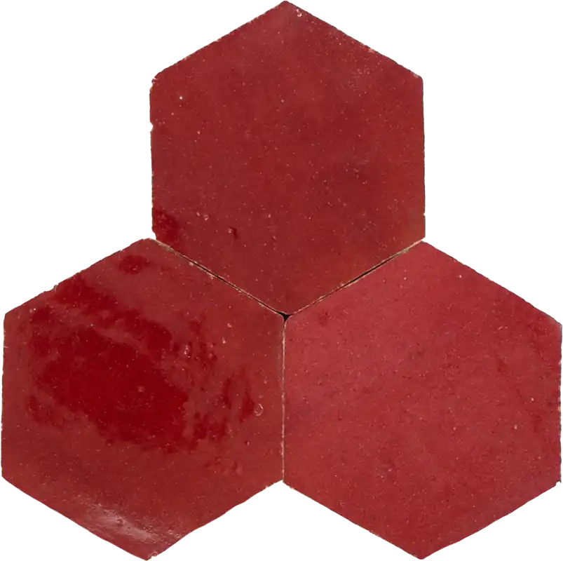 Goedkoop Zellige Bordeaux Rouge Hexagone