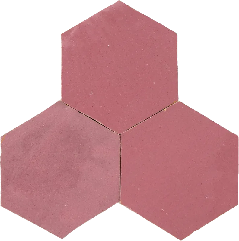 Zellige Rose Vieux Hexagone Direct Beschikbaar