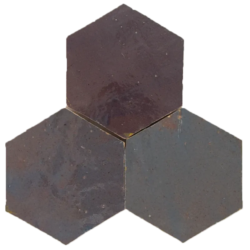 Dagaanbieding Zellige Gris Aubergine Hexagone