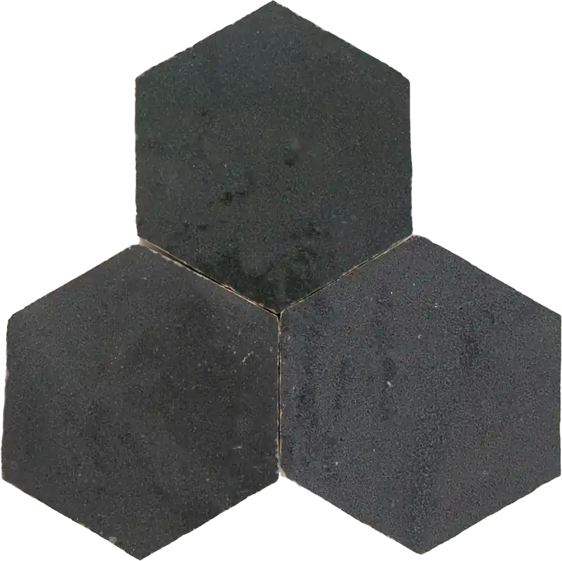Zellige Charcoal Hexagone Beperkte Voorraad
