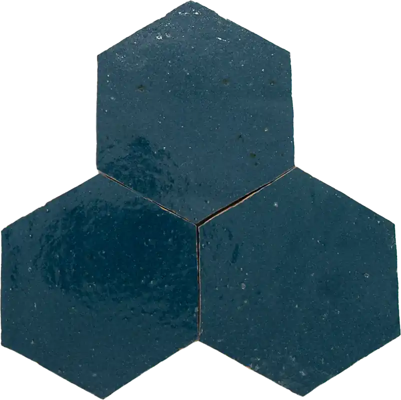 Nieuw Zellige Bleu Marine Hexagone