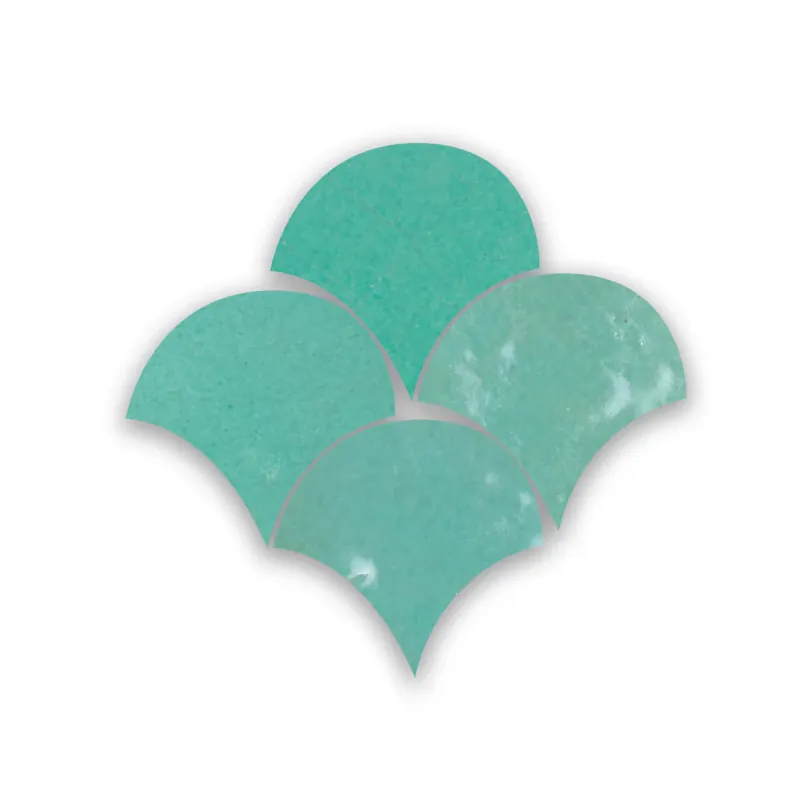 Seizoensaanbieding Zellige Vert Turquoise Poisson Echelles