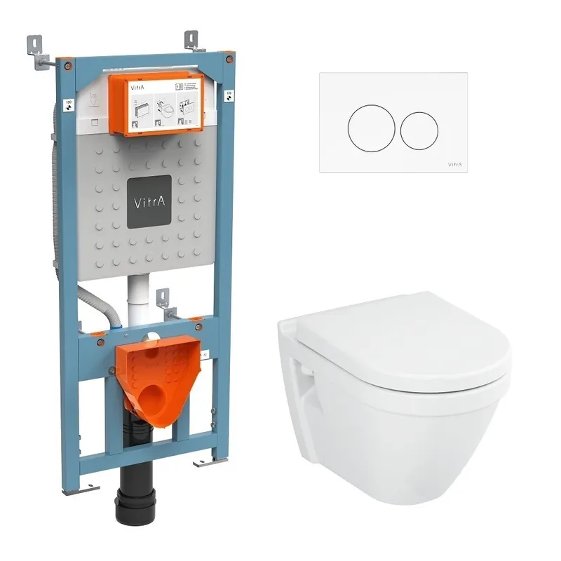 VitrA S50 Wandcloset met WC Zitting – Hangtoilet 54 cm Wit – Wandhangend Toilet Compleet Beperkt Aanbod