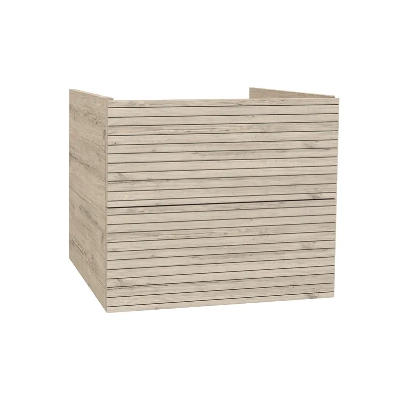 Betrouwbaar ELITE Badkamerkolomkast Licht Hout 135 cm – Met Horizontaal Reliëf