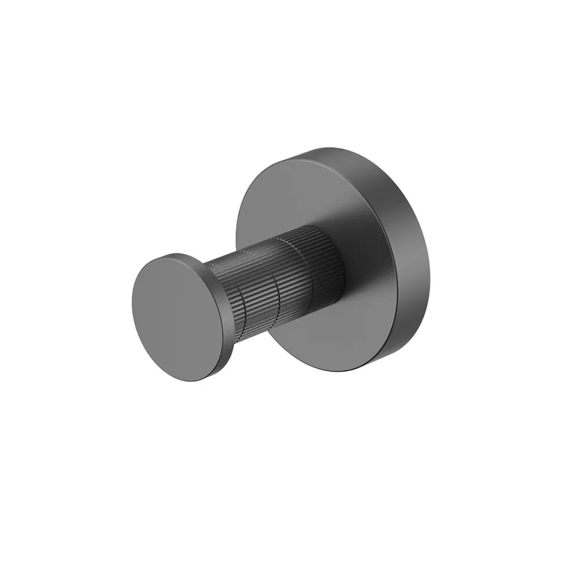 Veilige Betaling Stria Toiletrolhouder Met Klep – Afwerking Met Verfijnde Ribbelstructuur – Gunmetal (PVD)