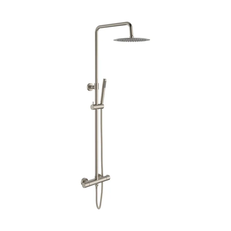Korting Design Thermostatische Radiatorkraan Middenaansluiting – Geschikt voor Muur en Vloeraansluiting – Geborsteld RVS