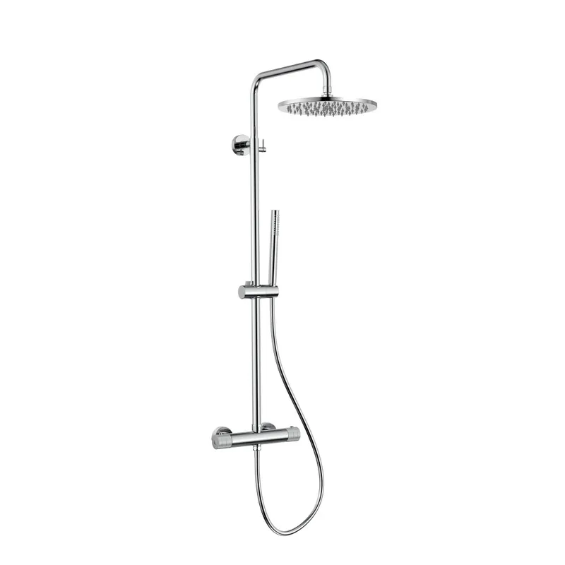 STRIA Vrijstaande Thermostatische Badkraan met Handdouche – Ribbelstructuur Knoppen – Chroom Snelle Levering