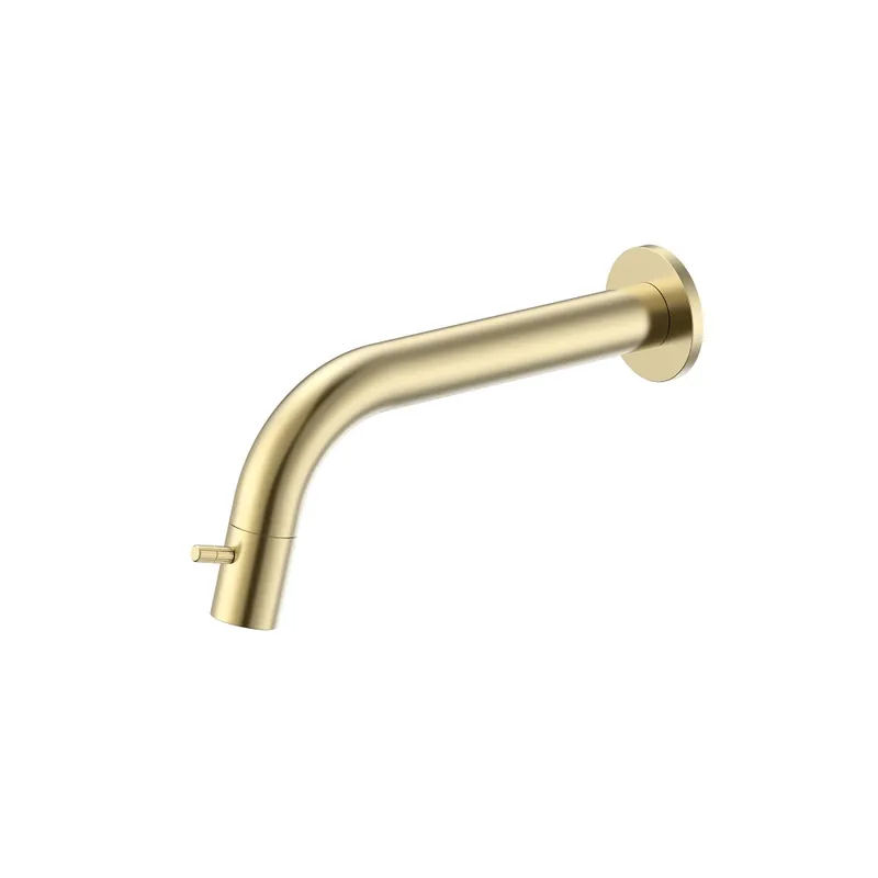 Dagaanbieding STRIA Koudwaterkraan met Gebogen Uitloop en Geribbelde Hendel – Geborsteld Goud (PVD)