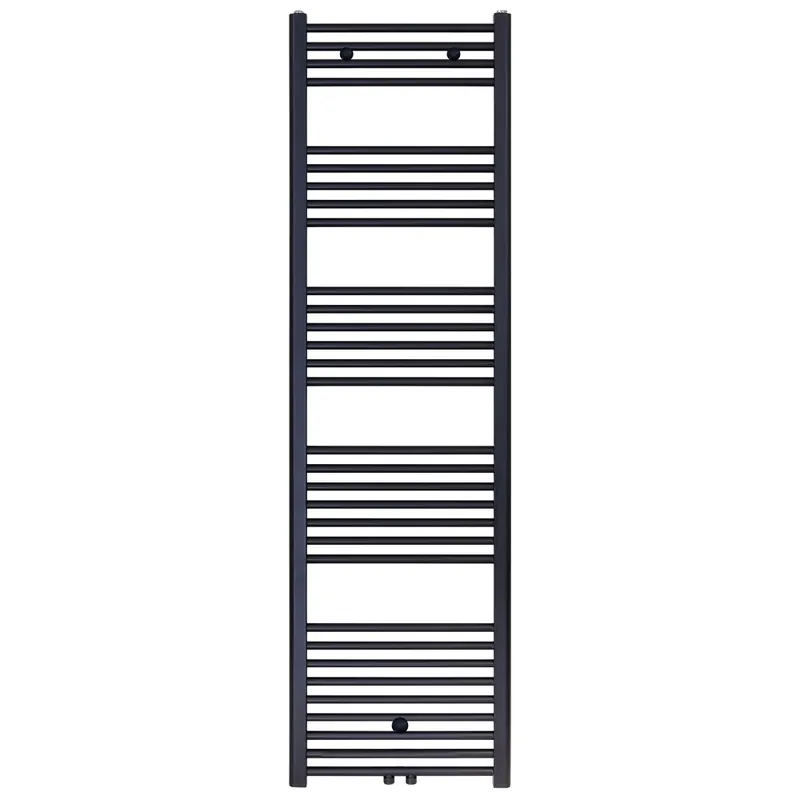 Gecertificeerd Handdoekradiator Middenaansluiting Zwart Mat Geborsteld 1200×600 mm – 616 Watt Design Badkamer Handdoekdroger