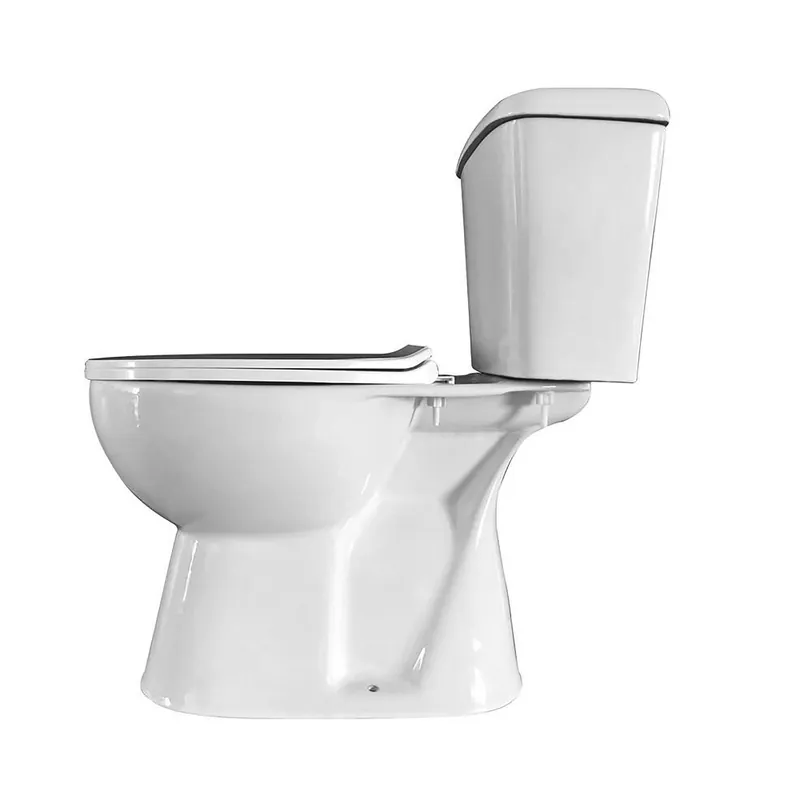 PRO Complete Duoblok Staand Toilet, P-Trap, Dubbele Spoeling, Softclose Zitting, Glanzend Wit Nieuw